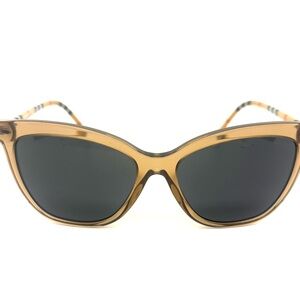 Burberry Tan Cat-Eye Sunglasses with Dark Lenses